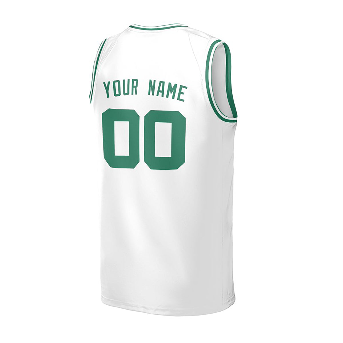 Personalized Boston Basketball Jersey – White Classic Style, Custom Name & Number for Kids, Youth & Adults-4