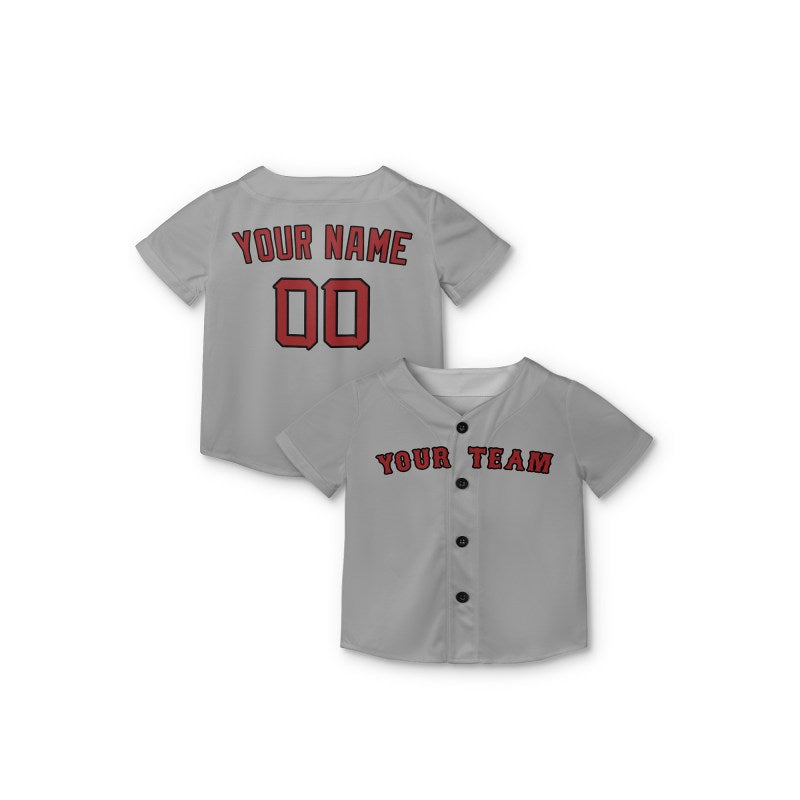 Personalized Boston Gray Baseball Jersey – Custom Name & Number, Kids & Adults-8