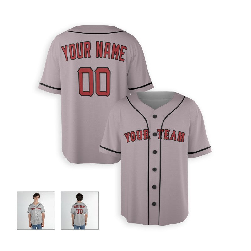 Personalized Boston Gray Baseball Jersey – Custom Name & Number, Kids & Adults-4