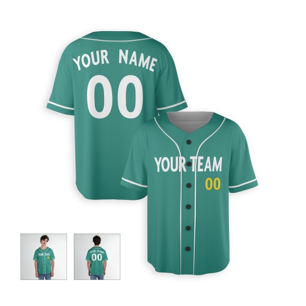 Personalized Boston Green Baseball Jersey – Custom Name & Number, Kids & Adults-4