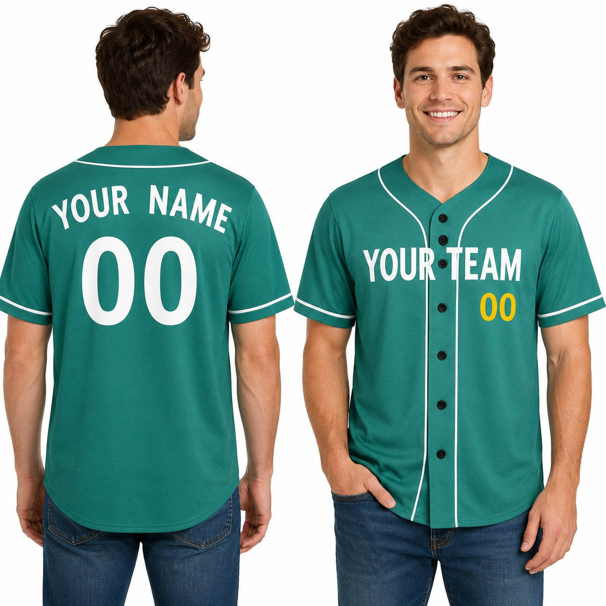 Personalized Boston Green Baseball Jersey – Custom Name & Number, Kids & Adults-1