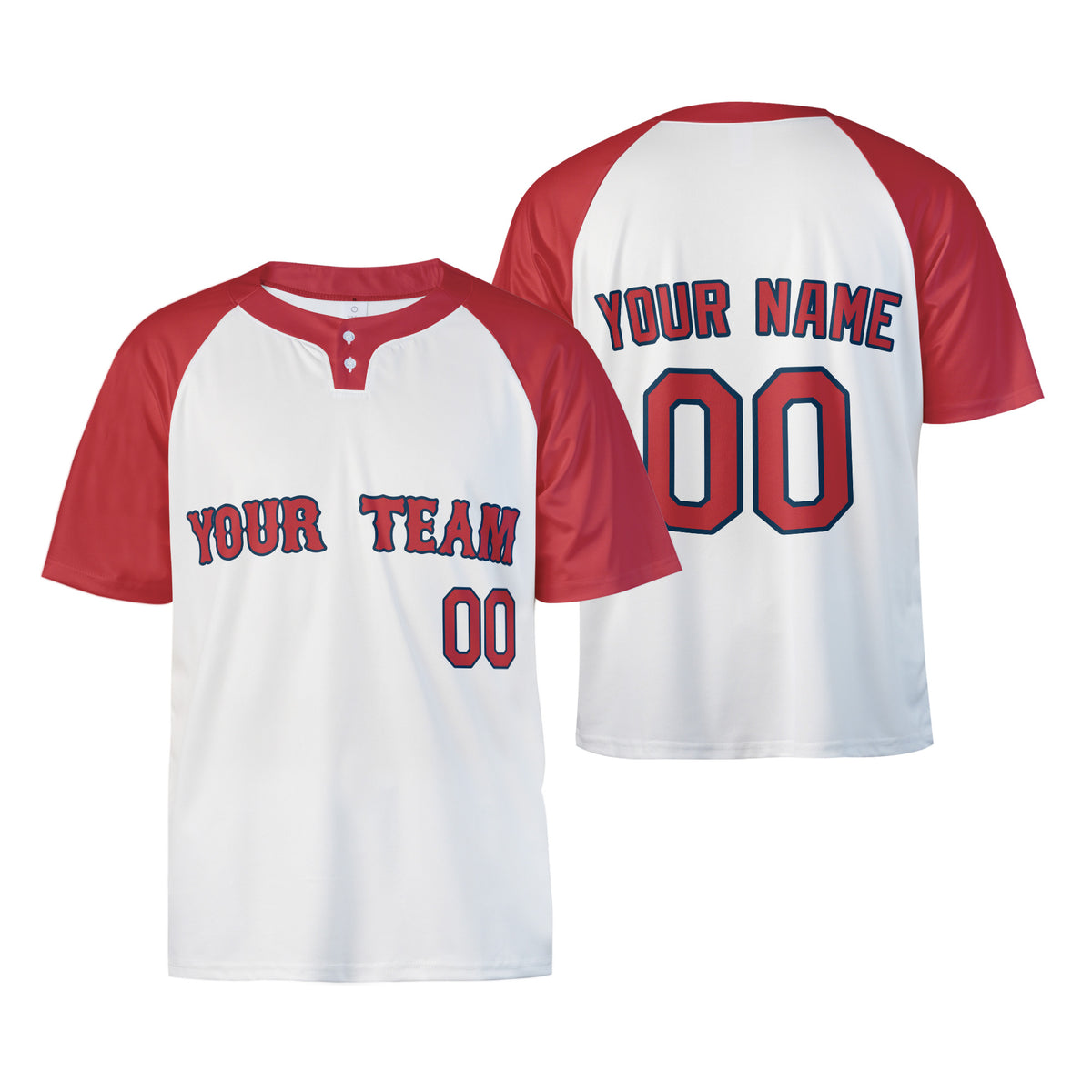 Personalized Boston Two-Button Baseball Jersey – Alternate Style, Custom Name & Number for Men, Women & Youth-3