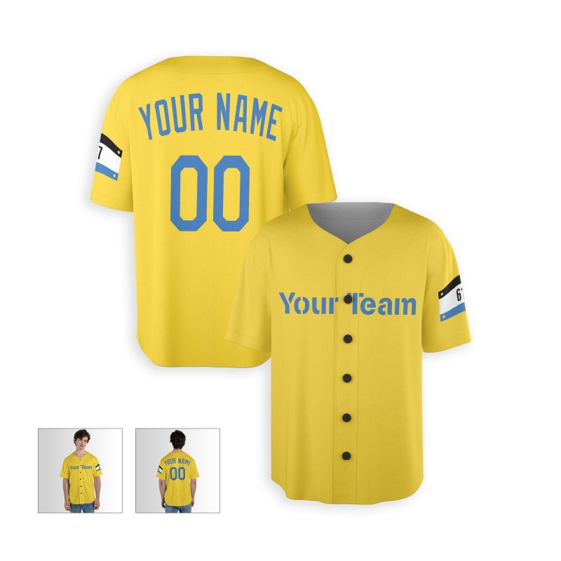 Personalized Boston Yellow City Baseball Jersey – Custom Name & Number-3