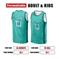 Personalized Charlotte Teal Basketball Jersey – Custom Name & Number, Kids Youth Adults-2