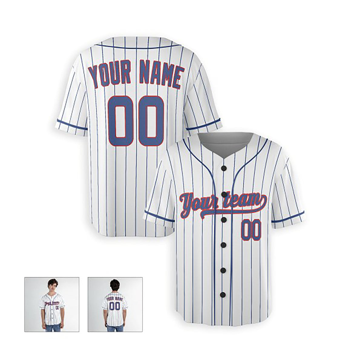 Personalized Chicago Baseball Jersey – White Home-Inspired Style, Custom Name & Number for Kids & Adults-4