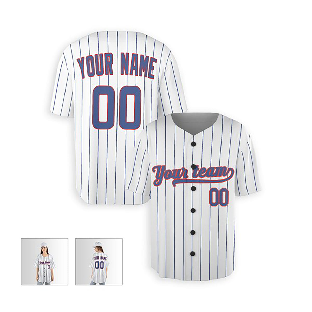Personalized Chicago Baseball Jersey – White Home-Inspired Style, Custom Name & Number for Kids & Adults-5