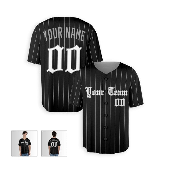 Personalized Chicago Black Baseball Jersey – Custom Name & Number, Kids & Adults-3