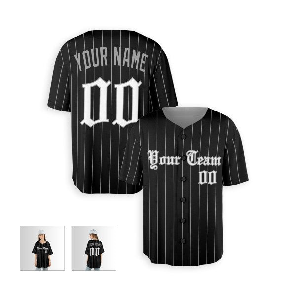 Personalized Chicago Black Baseball Jersey – Custom Name & Number, Kids & Adults-5