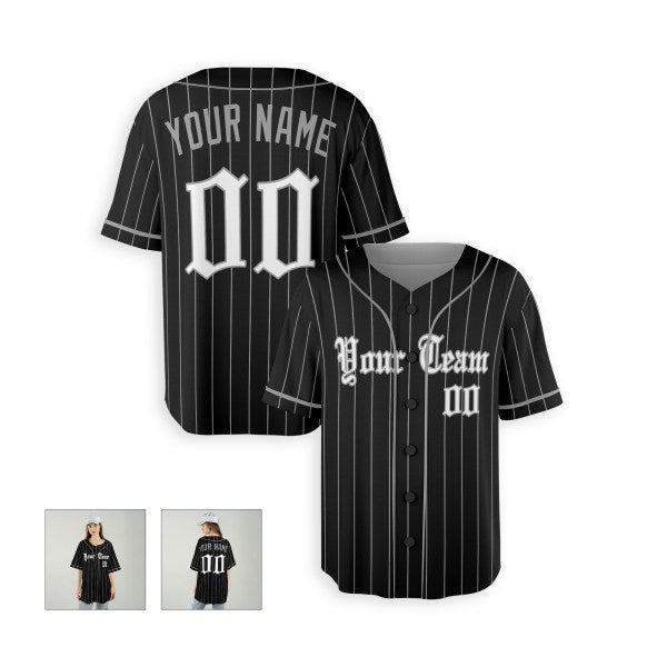 Personalized Chicago Black Baseball Jersey – Custom Name & Number, Kids & Adults-6