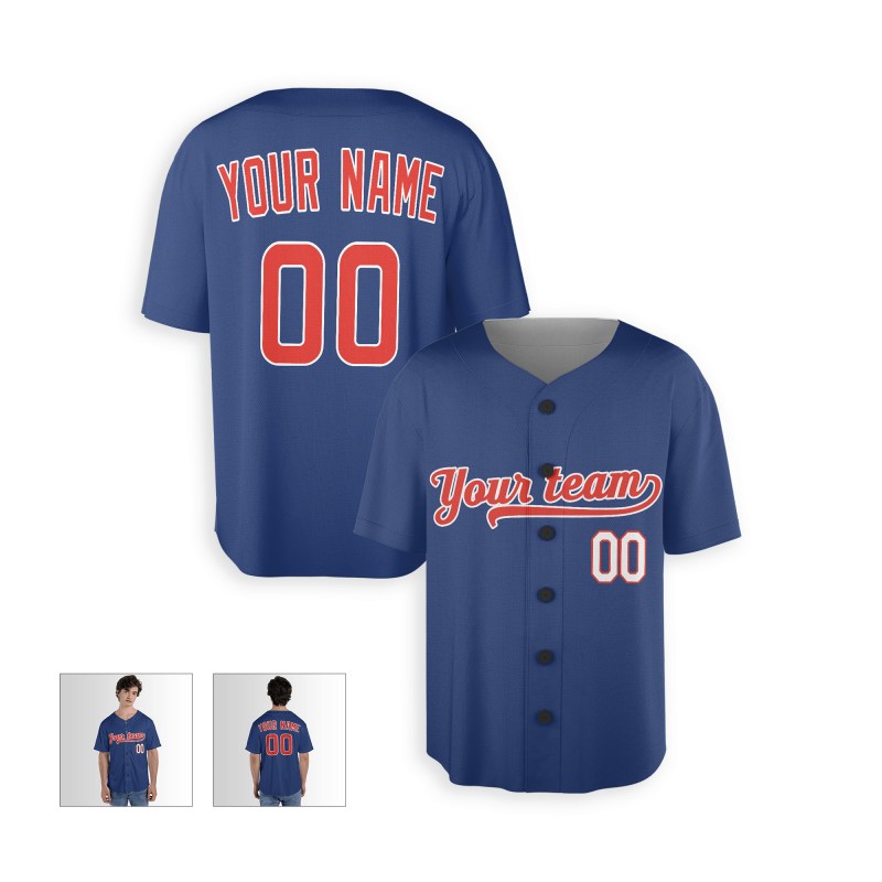 Personalized Chicago Blue Baseball Jersey – Custom Name & Number, Kids & Adults-3