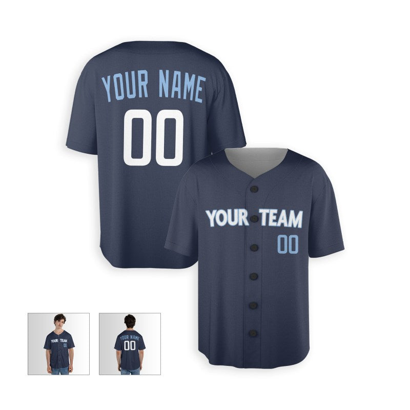 Personalized Chicago Blue City Baseball Jersey – Custom Name & Number, Kids & Adults-3