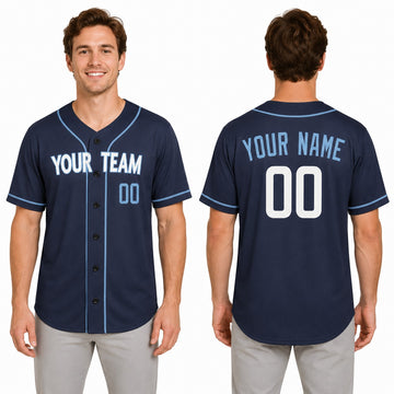 Personalized Chicago Blue City Baseball Jersey – Custom Name & Number, Kids & Adults-1