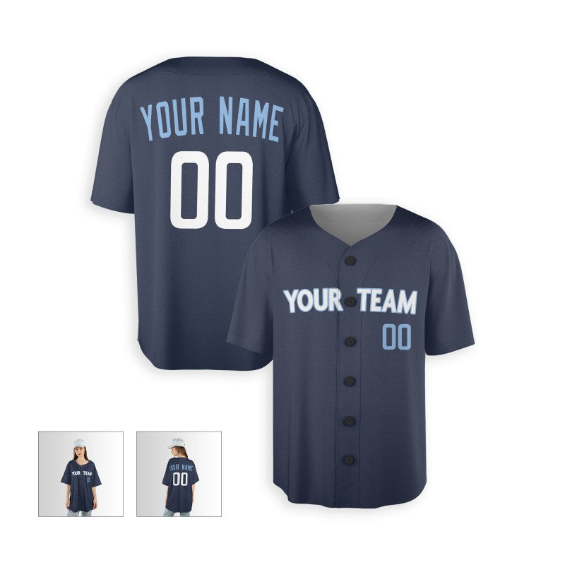 Personalized Chicago Blue City Baseball Jersey – Custom Name & Number, Kids & Adults-6