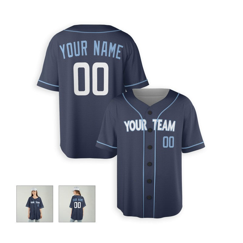 Personalized Chicago Blue City Baseball Jersey – Custom Name & Number, Kids & Adults-4