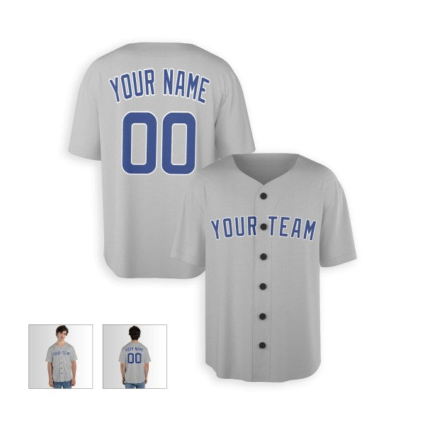 Personalized Chicago Gray Baseball Jersey – Custom Name & Number, Kids & Adults-3