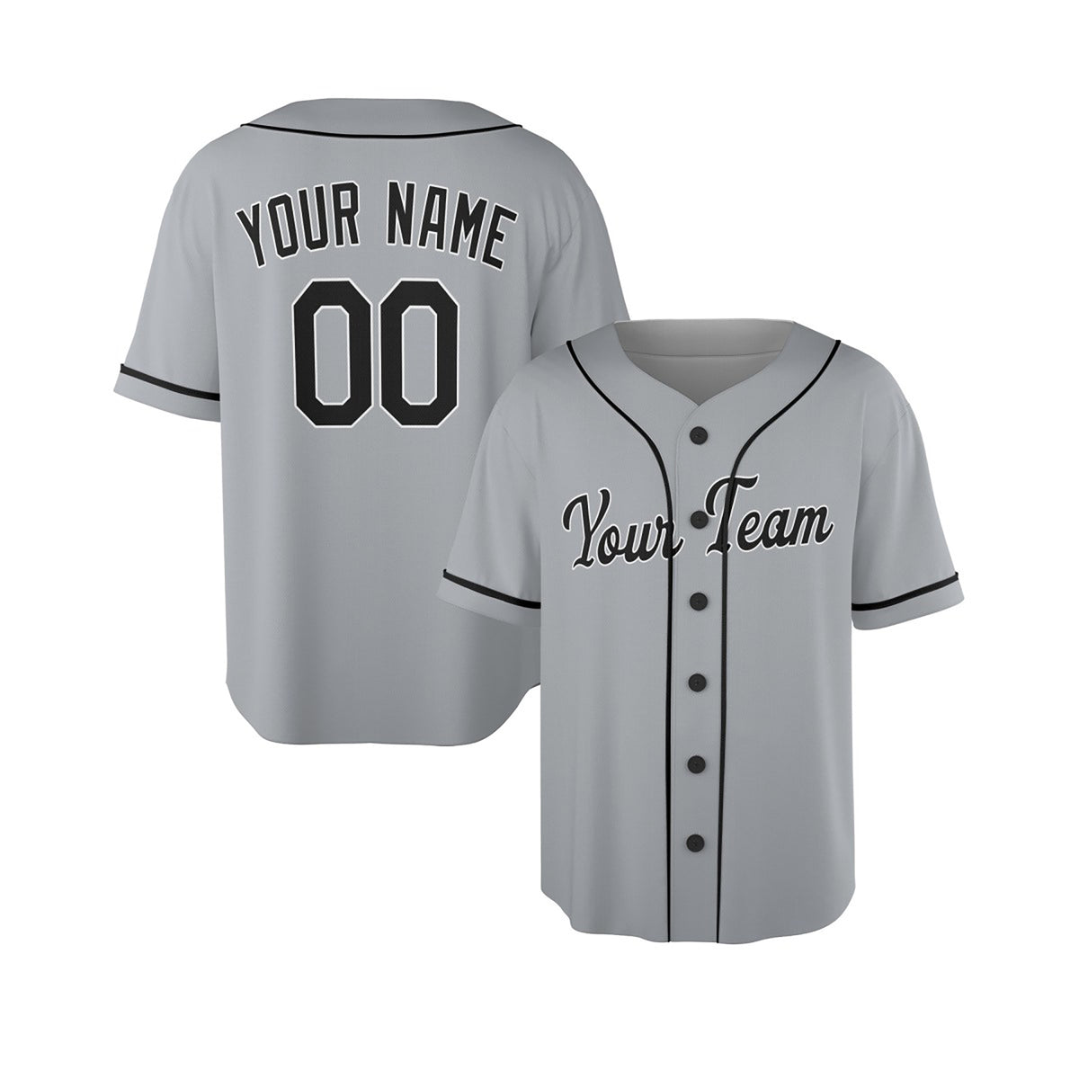 Personalized Chicago Gray Baseball Jersey – Custom Name & Number, Kids & Adults-4