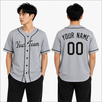 Personalized Chicago Gray Baseball Jersey – Custom Name & Number, Kids & Adults-1