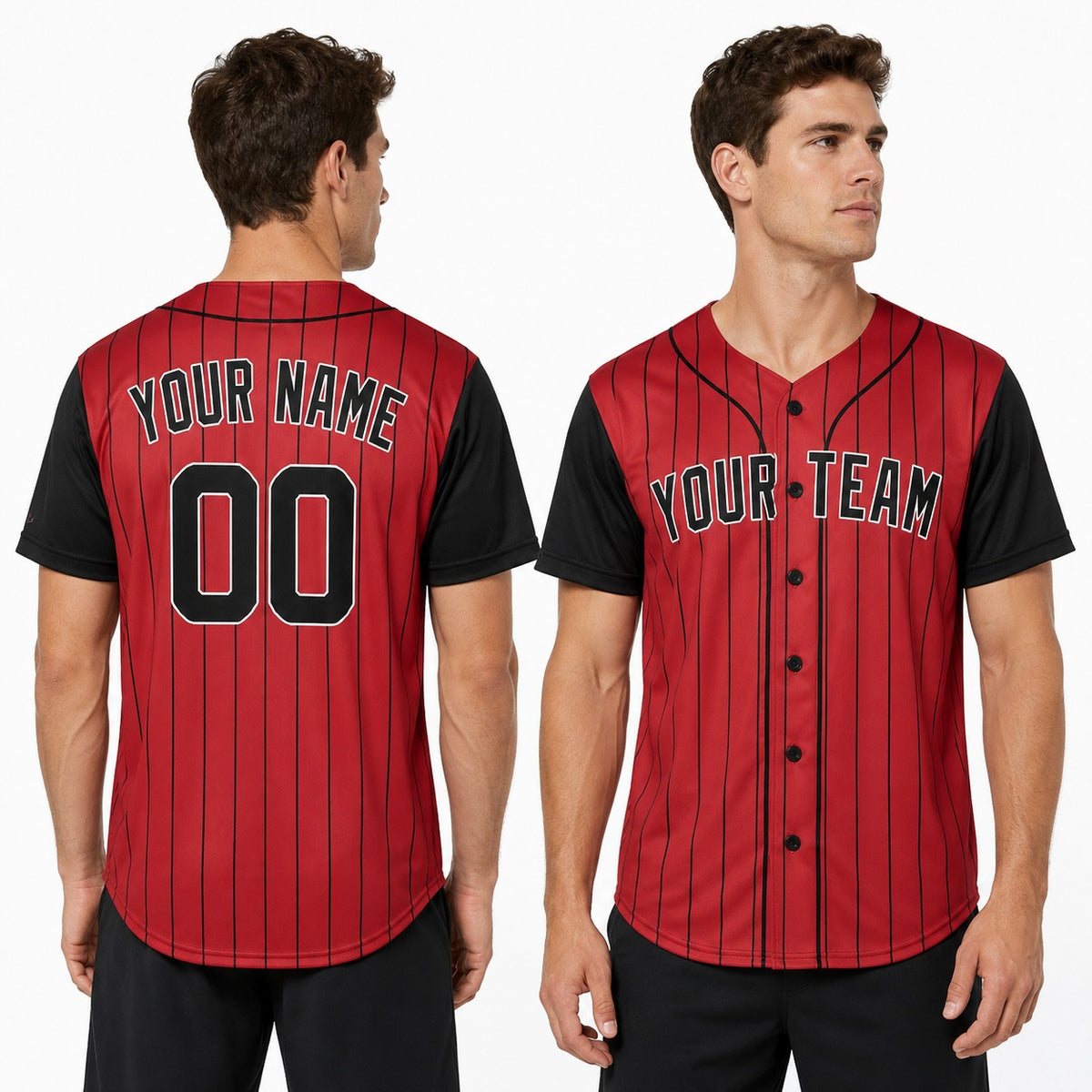 Personalized Chicago Red Black Baseball Jersey – Custom Name & Number-1