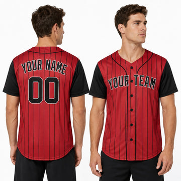 Personalized Chicago Red Black Baseball Jersey – Custom Name & Number-1