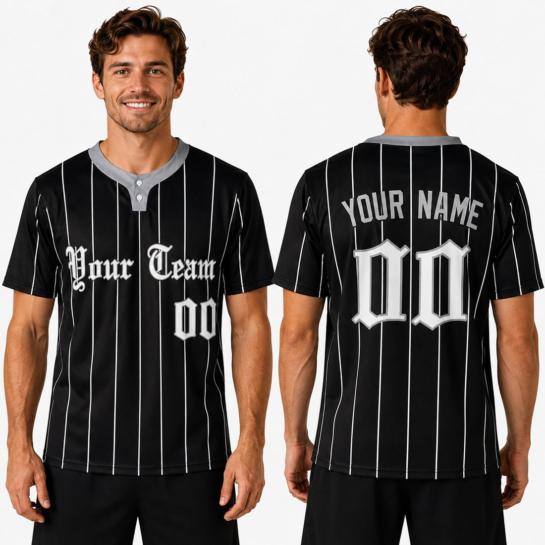 Personalized Chicago Two-Button Baseball Jersey – City-Inspired Style, Custom Name & Number for Men, Women & Youth-1