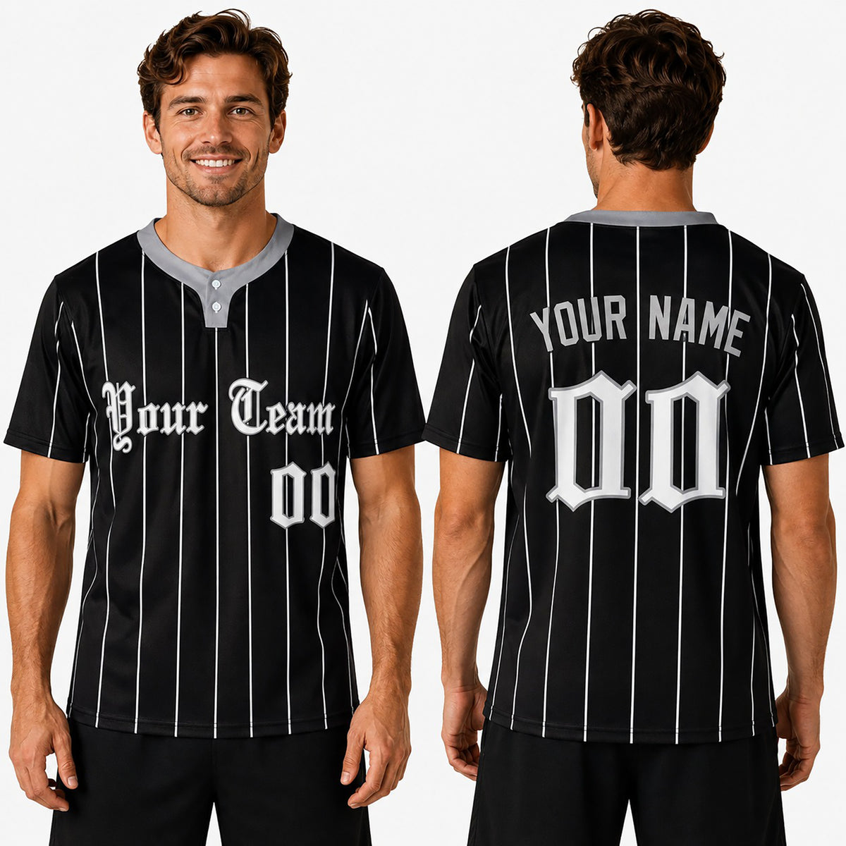 Personalized Chicago Two-Button Baseball Jersey – City-Inspired Style, Custom Name & Number for Men, Women & Youth-1