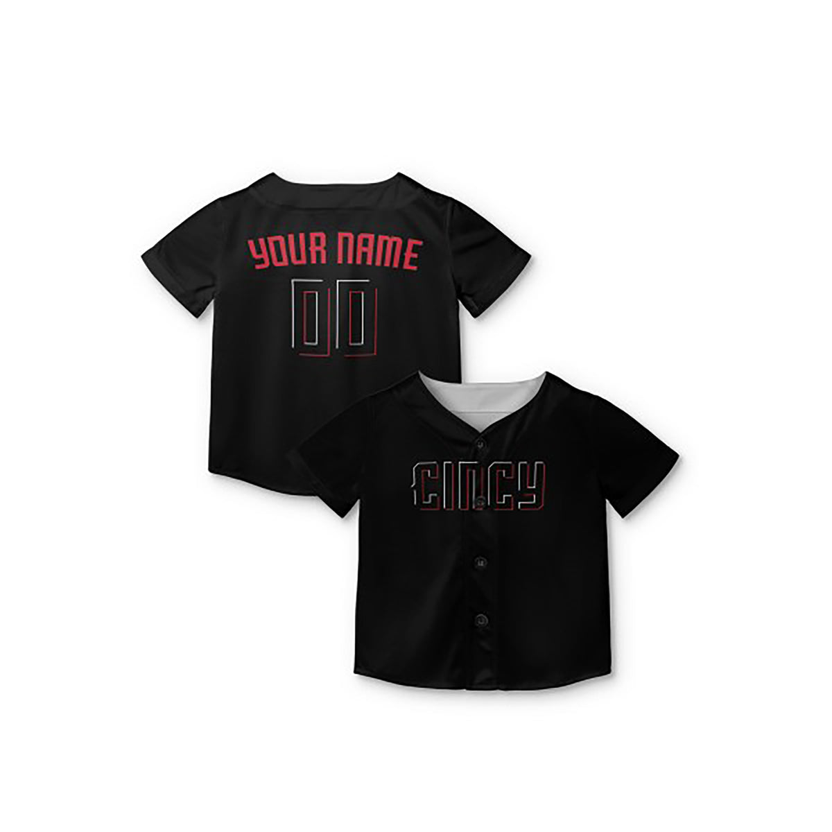 Personalized Cincinnati Baseball Jersey – Black City Style, Custom Name & Number for Kids & Adults-7