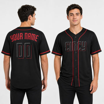 Personalized Cincinnati Baseball Jersey – Black City Style, Custom Name & Number for Kids & Adults-1