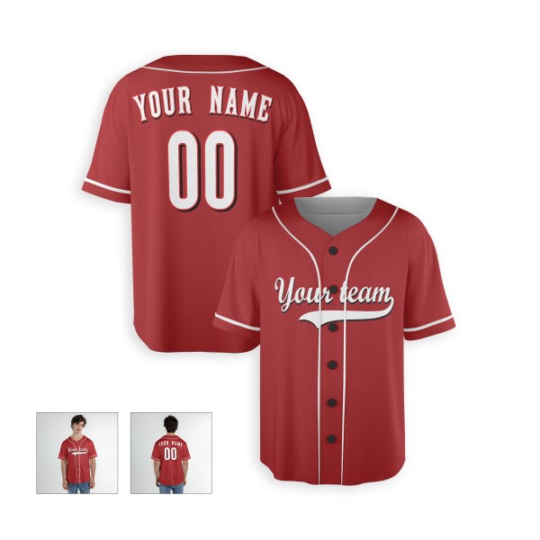 Personalized Cincinnati Red Baseball Jersey – Custom Name & Number, Kids & Adults-7