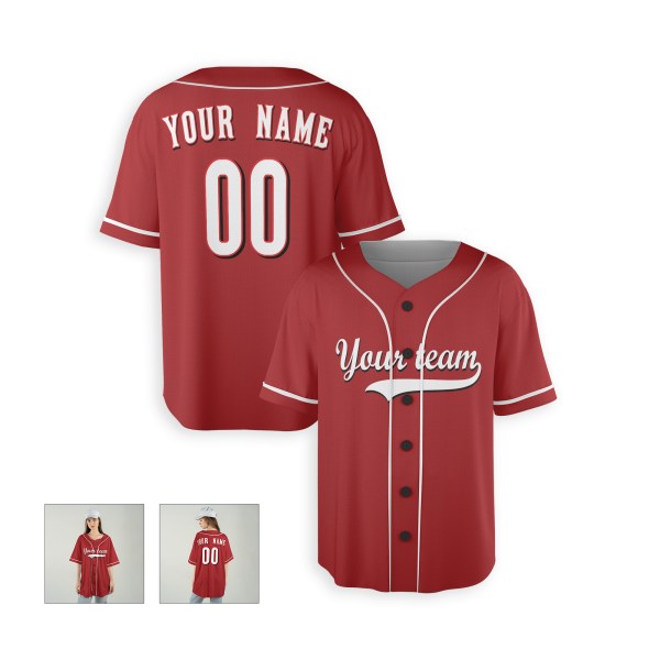 Personalized Cincinnati Red Baseball Jersey – Custom Name & Number, Kids & Adults-6