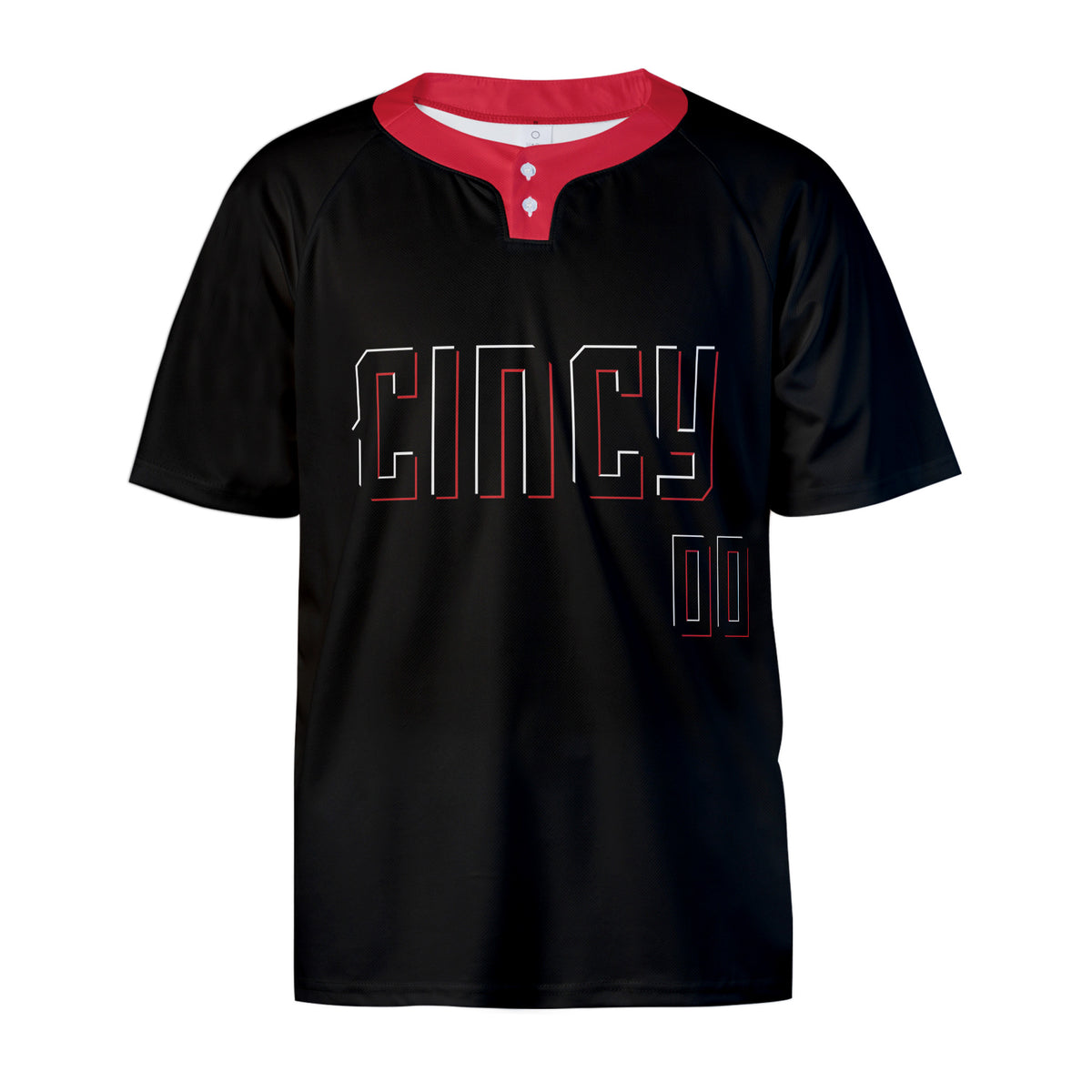 Personalized Cincinnati Two-Button Baseball Jersey – Cincy City-Inspired Style for Men, Women & Youth-4