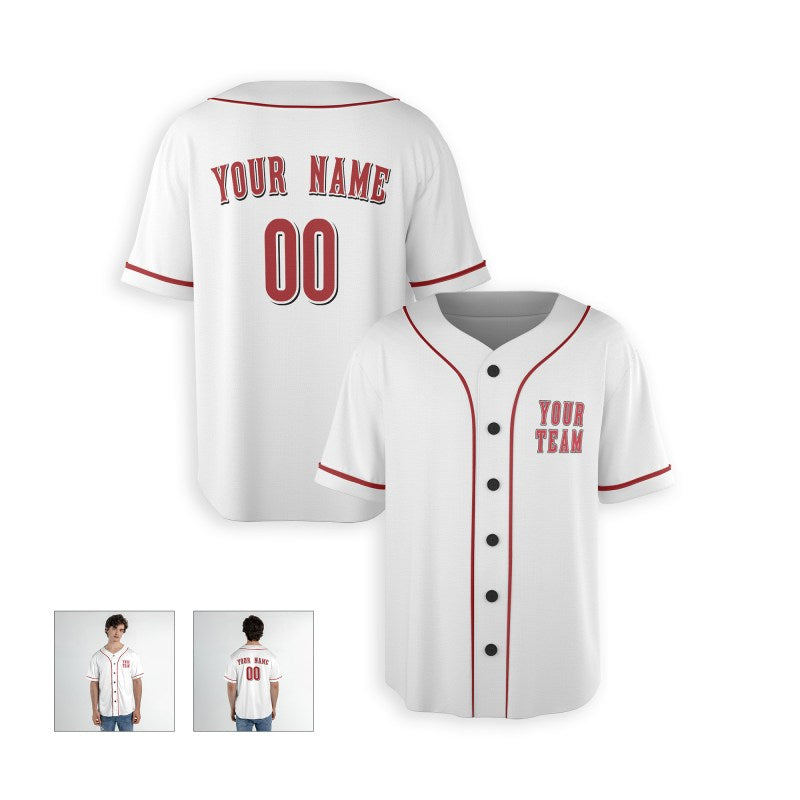 Personalized Cincinnati White Baseball Jersey – Custom Name & Number-4