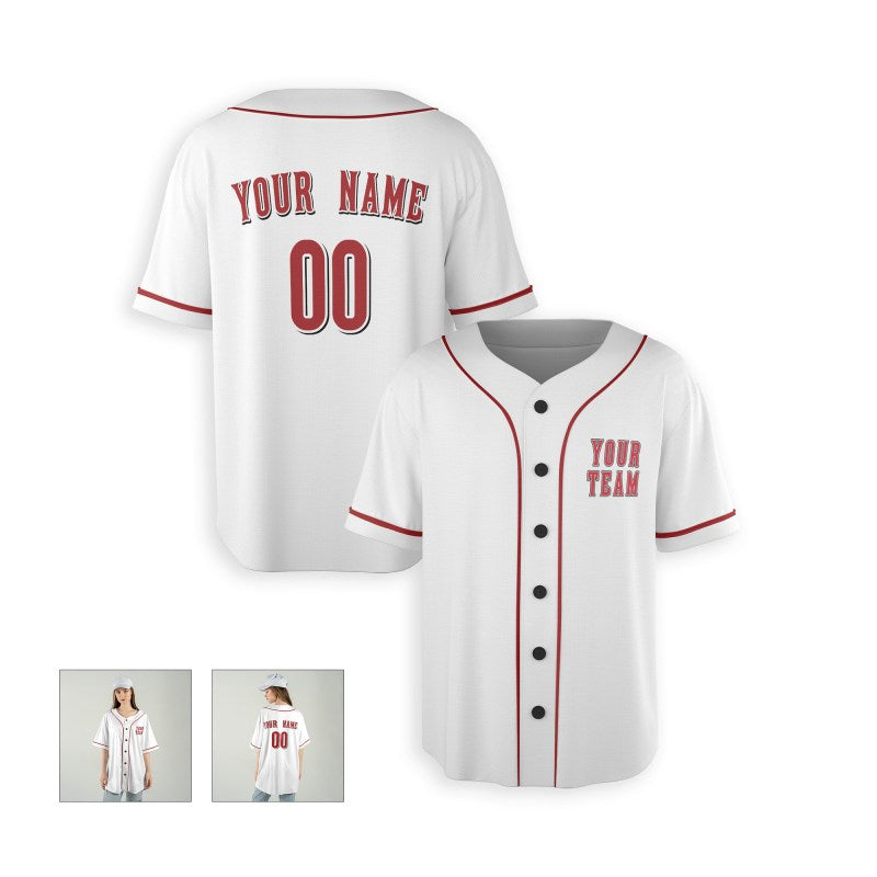 Personalized Cincinnati White Baseball Jersey – Custom Name & Number-6