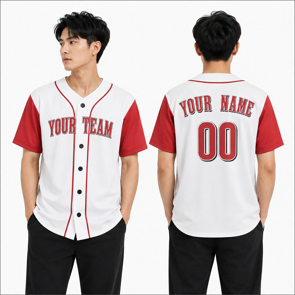Personalized Cincinnati White Red Baseball Jersey – Custom Name & Number-1