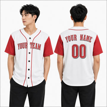 Personalized Cincinnati White Red Baseball Jersey – Custom Name & Number-1