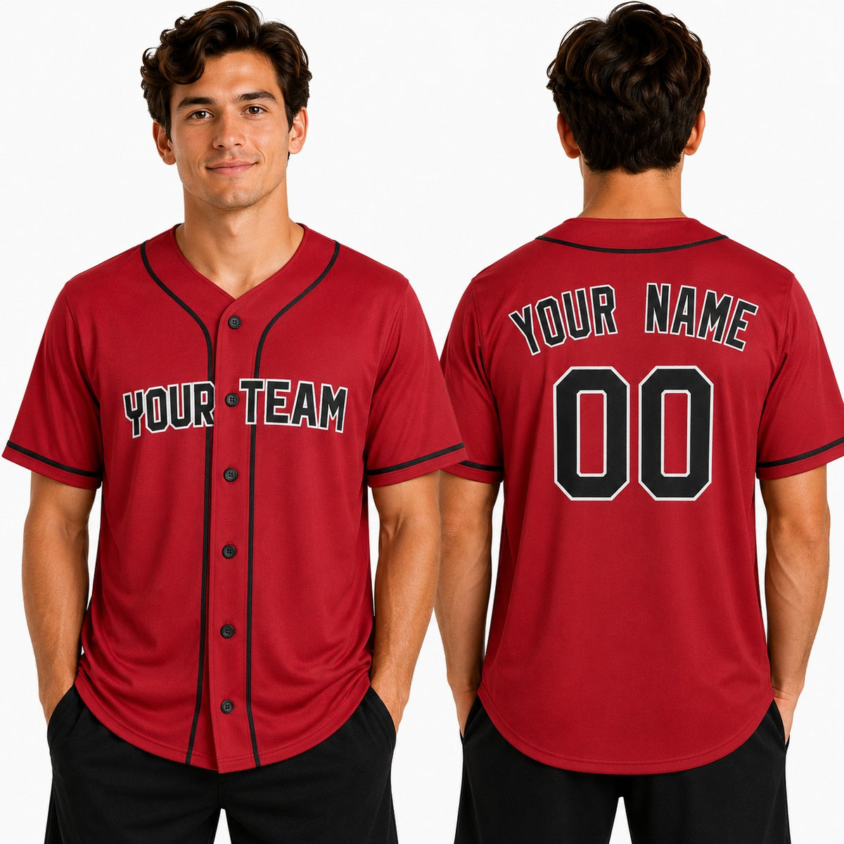Personalized Cleveland Red Baseball Jersey – Custom Name & Number, Kids & Adults-1