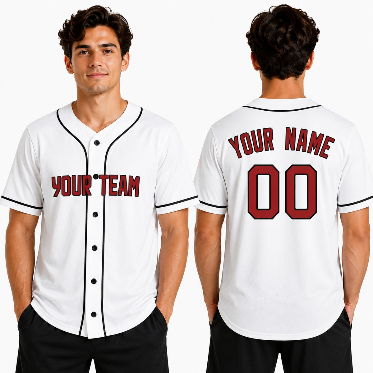 Personalized Cleveland White Baseball Jersey – Custom Name & Number, Kids & Adults-1