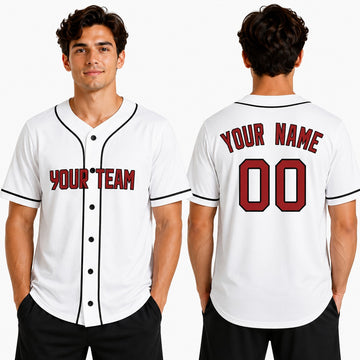Personalized Cleveland White Baseball Jersey – Custom Name & Number, Kids & Adults-1