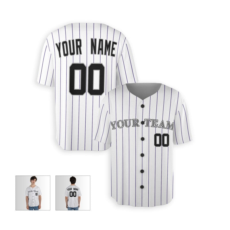 Personalized Colorado White Baseball Jersey – Custom Name & Number, Kids & Adults-3