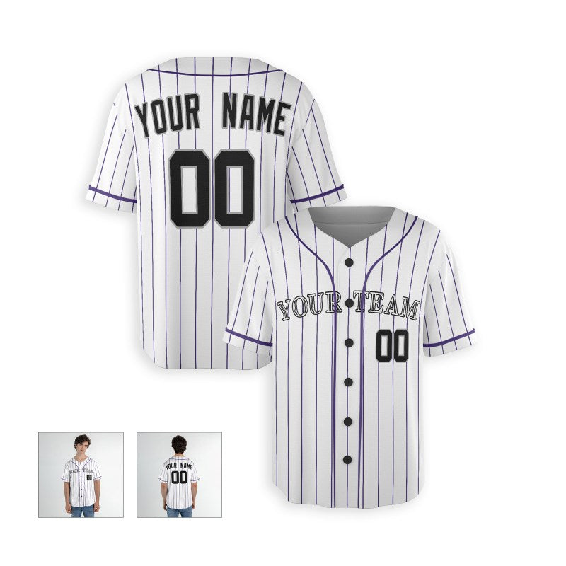 Personalized Colorado White Baseball Jersey – Custom Name & Number, Kids & Adults-4
