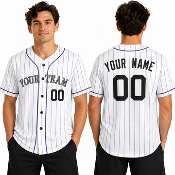 Personalized Colorado White Baseball Jersey – Custom Name & Number, Kids & Adults-1
