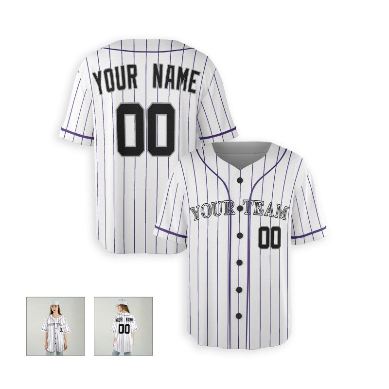 Personalized Colorado White Baseball Jersey – Custom Name & Number, Kids & Adults-6
