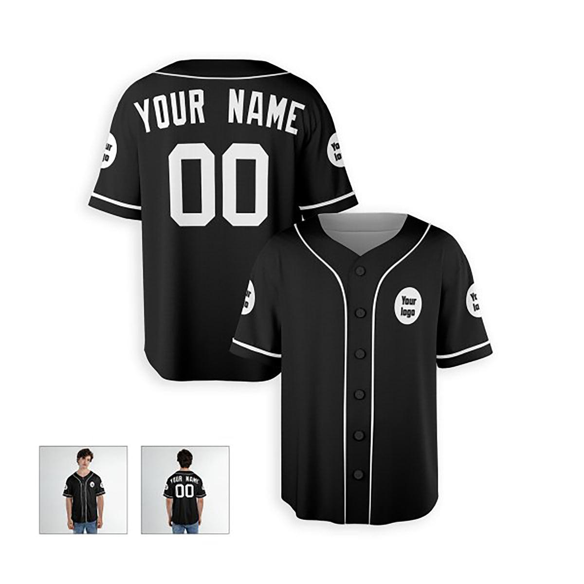 Personalized Detroit Baseball Jersey – Black Alternate Style, Custom Name & Number for Kids & Adults-4