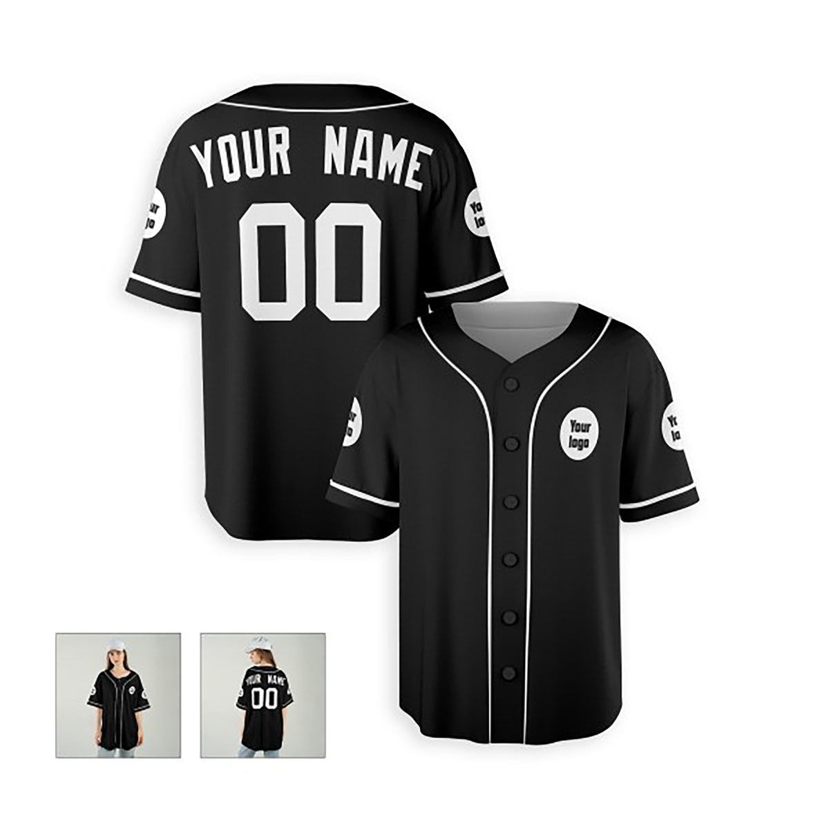 Personalized Detroit Baseball Jersey – Black Alternate Style, Custom Name & Number for Kids & Adults-6