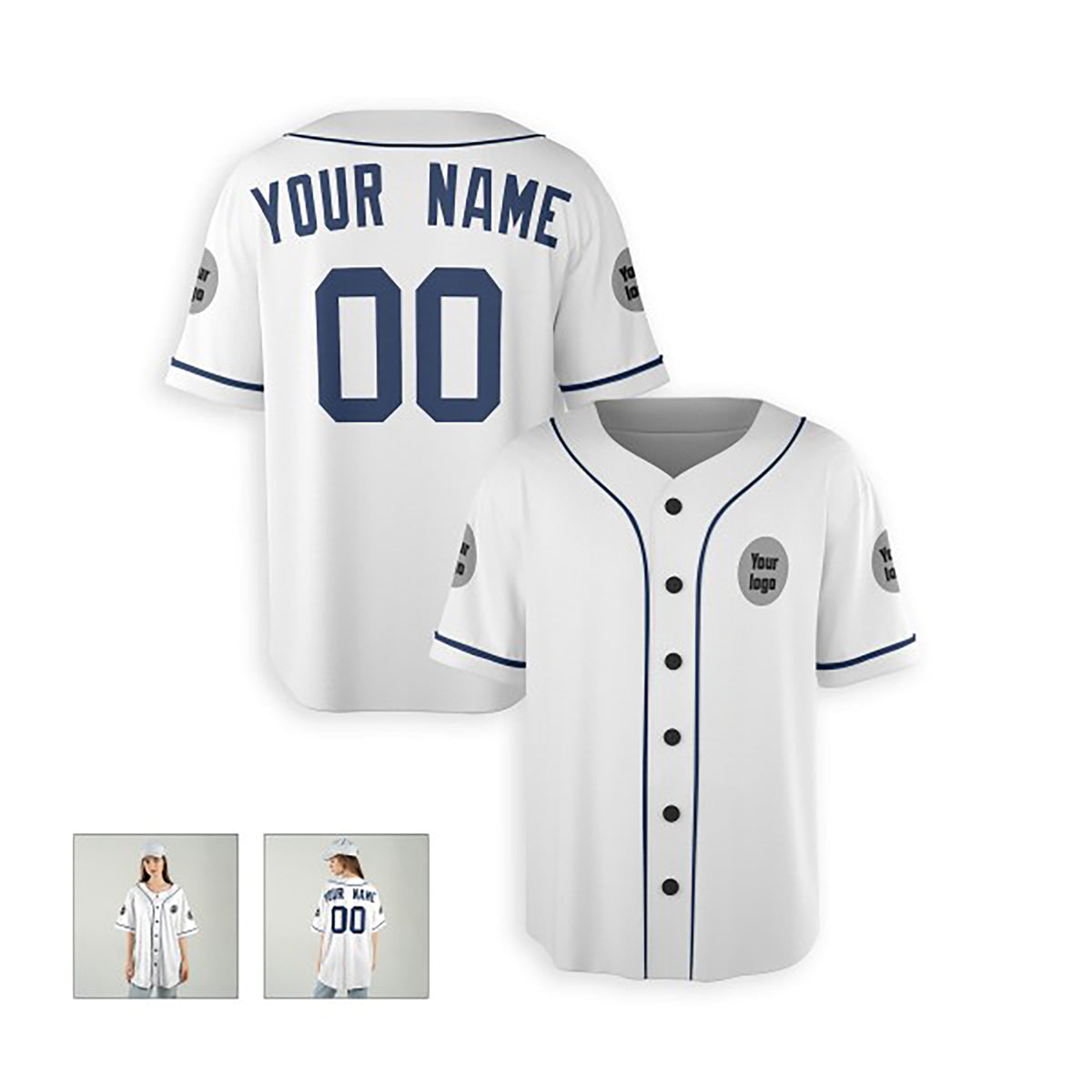 Personalized Detroit Baseball Jersey – White Fan-Inspired Style, Custom Name & Number for Kids & Adults-6