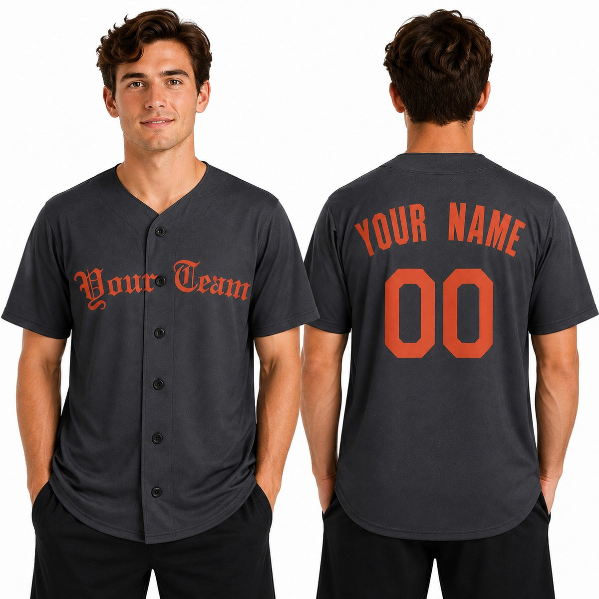 Personalized Detroit Black Jersey – Custom Name & Number, Kids & Adults-1