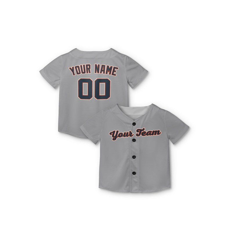 Personalized Detroit Gray Baseball Jersey – Custom Name & Number, Kids & Adults-7
