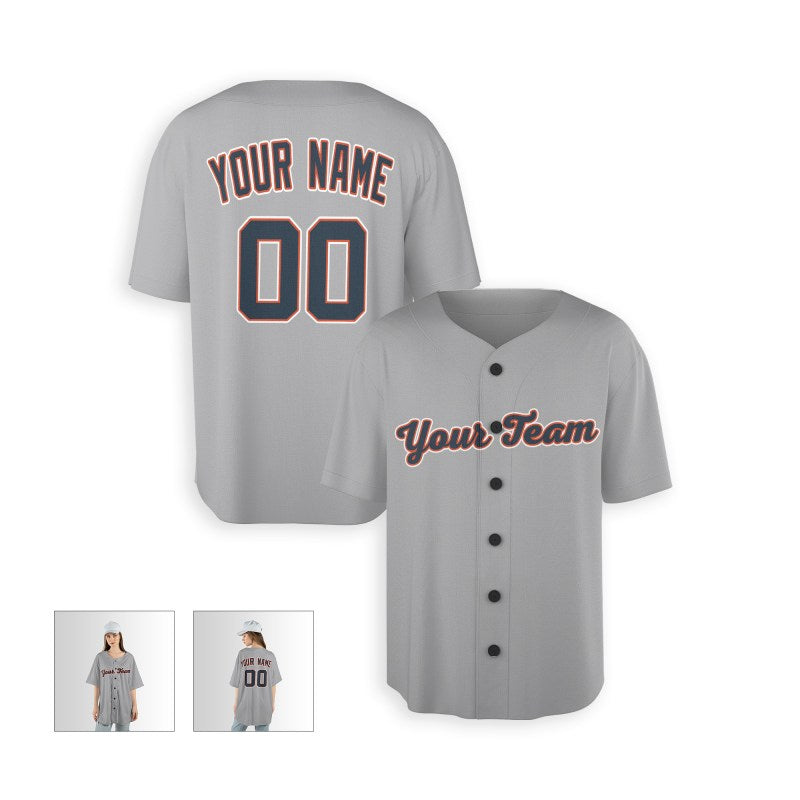 Personalized Detroit Gray Baseball Jersey – Custom Name & Number, Kids & Adults-5