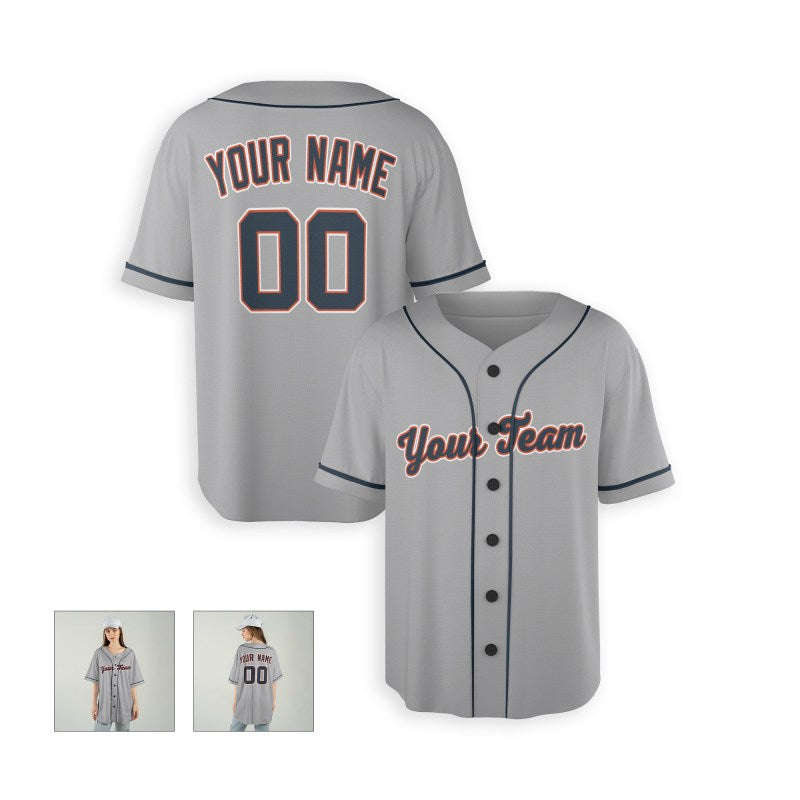 Personalized Detroit Gray Baseball Jersey – Custom Name & Number, Kids & Adults-6