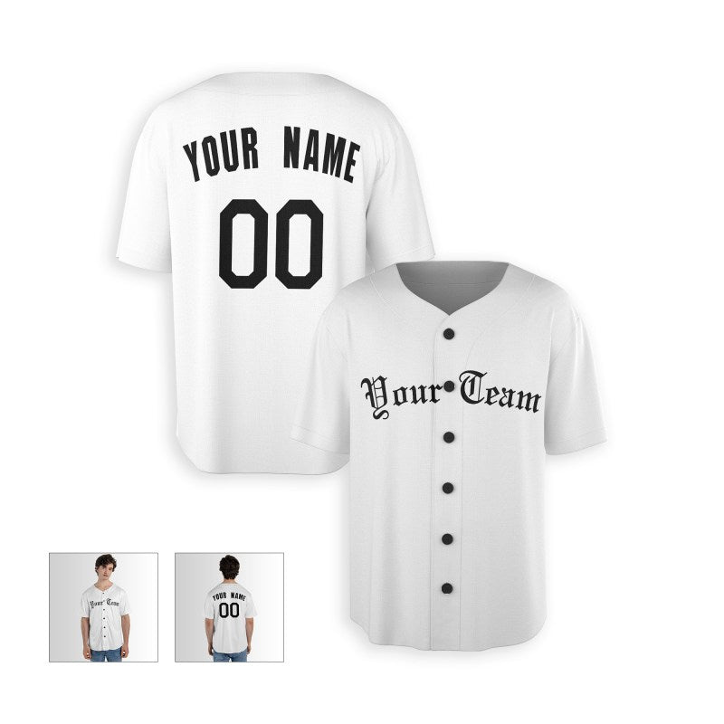Personalized Detroit White Baseball Jersey – Custom Name & Number, Kids & Adults-4