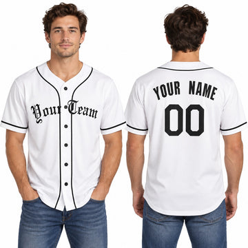Personalized Detroit White Baseball Jersey – Custom Name & Number, Kids & Adults-1